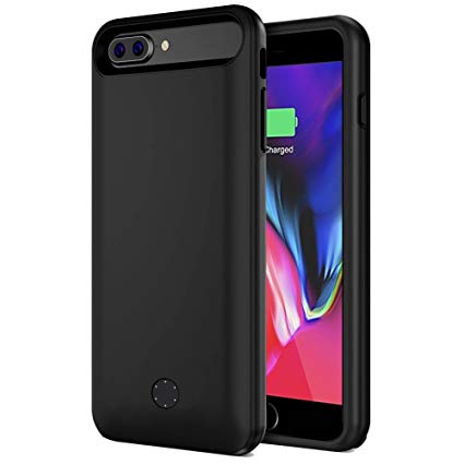 ZTESY Battery Case for iPhone 8/7 / 6s / 6, 5000mAh Capacity Portable Charger Case Rechargeable Extended Battery Pack Protective Backup Charging Case Cover for iPhone 8/7(4.7 Inch) (Black)