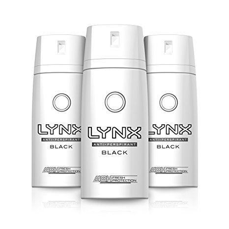 Lynx Dry Black Aerosol Anti-Perspirant Deodorant 150 ml - Pack of 3