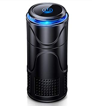 HOKEKI Car Air Purifier HEPA Filter Ionizer Mini Portable Air Cleaner, Freshener USB Port 5V for Car/Desk/Bedroom/Office/Home