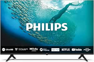 Philips 55PUS7009 Smart TV LED 4K - Écran 55 Pouces avec Plate-Forme Pixel Precise Ultra HD Titan OS et Son Dolby Atmos, Fonctionne avec Alexa et l’Assistant Vocal Google - Noir