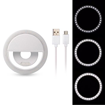 Selfie Ring Light,Yihongda Clip On Selfie Ring Light for Phone Camera USB Rechargeable LED Selfie Light Phone Light Selfie Ring for iPhone,iPad,Sumsung Galaxy,Sony, Motorola,Any Smart Phones,Video
