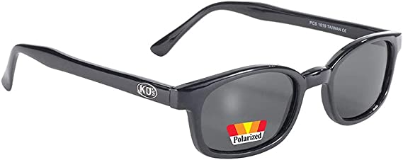 Original X-KD's 20% Larger Polarized Lenses Black Frame Biker Sunglasses
