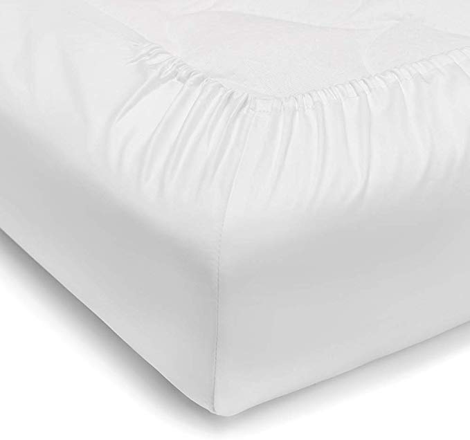 Vesgantti Twin XL Fitted Sheet - 100% Pure Cotton Bottom Sheet only Extra Deep Pocket Breathable & Cooling Hypoallergenic, White