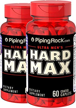 Piping Rock Ultra Men's HARD MAX 2 Bottles x 60 Coated Caplets Male Enhancement Dietary Supplement