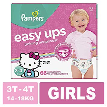 Pampers Easy Ups Pull On Disposable Training Diaper for Girls Size 5 (3T-4T) 66 Count, Super Pack