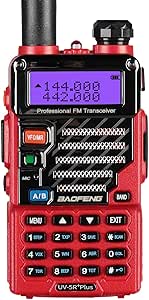 Baofeng UV-5R plus Qualette Talkie-Walkie VHF/UHF 2 m/70 cm Radio (Rouge)