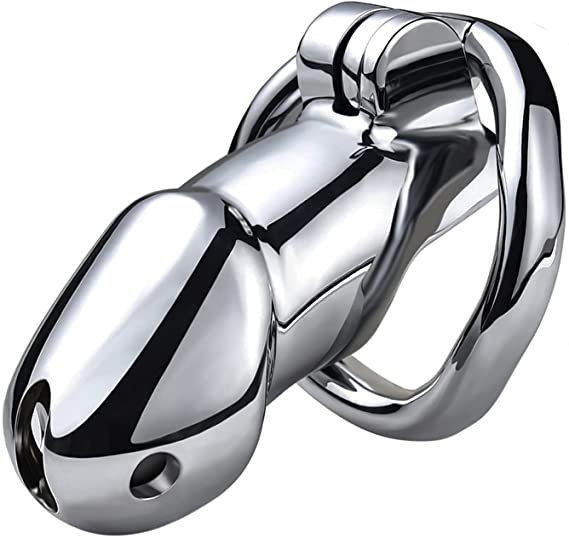 UTIMI Male Chasity Cock Cage - with 3 Active Rings Chastity Device Sex Toys for Men Penis Exercise | Zinc Alloy (Silvery)