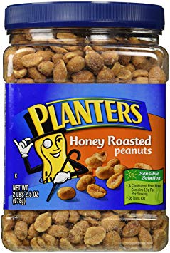 Planters Dry-Roasted Honey Peanuts, 2LBS 2.5oz, Tub