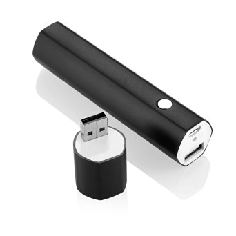 EPB Mini 2600mAh Lipstick-Size USB Universal Portable Charger with LED Flashlight External Battery Pack Power Bank Charger for iPhone, iPad, Samsung Galaxy (Black)