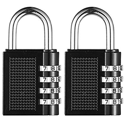 HotLife Combination Lock 4 Digit Padlock for School, Gym Locker, Employee, Sports Locker, Fence, Toolbox, Case, Hasp Cabinet and Storage, Pack of 2