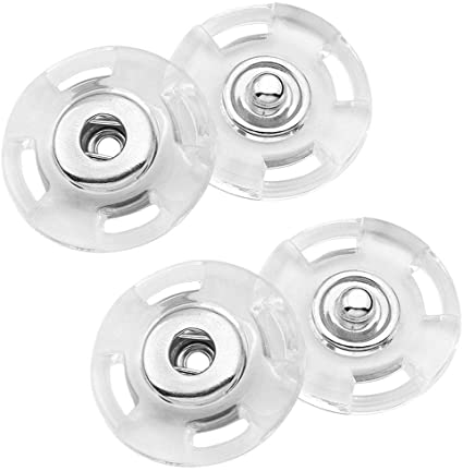 20 Sets Clear Sew-on Snap Buttons Press Studs Buttons Snap Closing Buttons Fasteners for Dress Coat Clothing DIY Sewing (18mm)