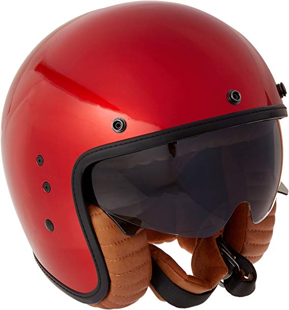 ScorpionExo Belfast 3/4 Open Face Helmet (Candy Red, Large)