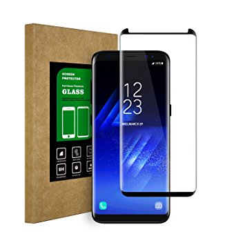 Vonetone Galaxy S8 Tempered Glass Screen Protector [3D Full Curved] [Case Friendly] [0.22mm] [100% Touch Sensitivity] Anti Blue Light/Scratch/Fingerprint, Bubble Free for Samsung Galaxy S8