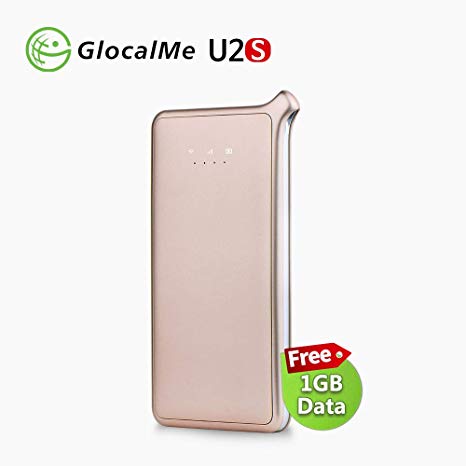 GlocalMe U2S Lite Mobile Hotspot, Worldwide High Speed WiFi Hotspot with 1GB Global Initial Data (Gold)