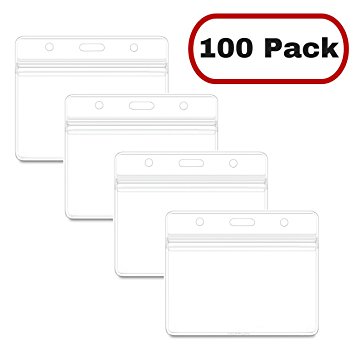 MIFFLIN Horizontal Nametag Name Badge Holders (100 Pack)