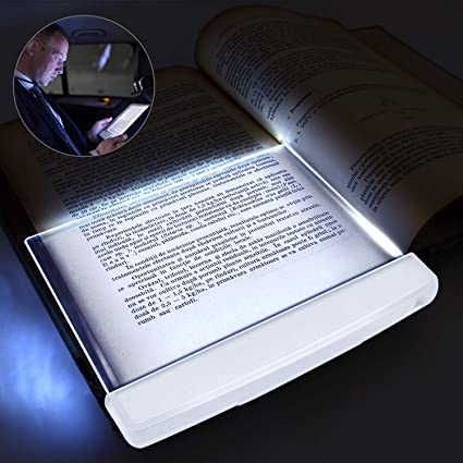 2 Pieces LED Reading Light Night Light Book Family Study Light Reading Lamp Portable Bookmark Light for Reading in Bed, Car (White)