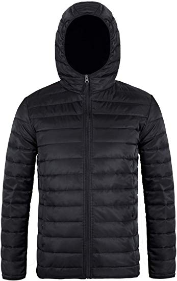 MADHERO Men Packable Puffer Jacket Slim Fit Lightweight Quilted Puffy Outerwear