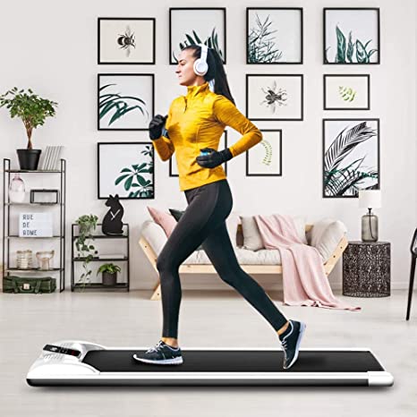 ETE ETMATE Under Desk Treadmill Digital Electric Portable Walking Pad Smart Slim Fitness Jogging Training Cardio Workout with LED Display & Wireless Remote Control for Home Office