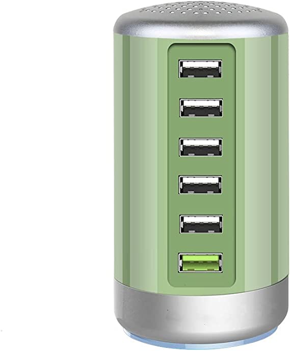 Quick Charge 3.0 USB Wall Charger 6 Ports Desktop QC 3.0 USB Hub Charging Station Multi USB Charger Fast Charging Compatible with Phones,Tablets Smartphones and More(Green)