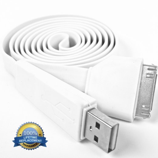 Iphone 4 4s Charger Cord Heavy Duty 20 Fast Data Sync Cable USB 30pin 3ft Chargers for Apple Ipad Ipod Classic White Best Lifetime Replacement
