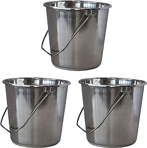 SSB528SET Xlarge Stainless Steel Bucket Set – 3Piece