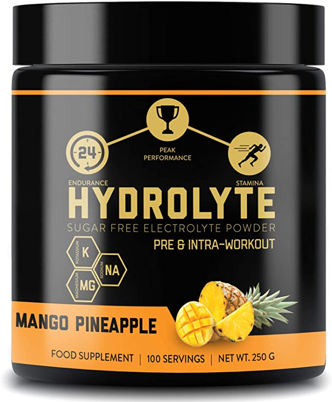 Hydrolyte Mango Pineapple - 100 Servings Sugar Free Electrolyte Powder with Magnesium, Potassium and Sodium - Boost Endurance and Reduce Fatigue with This Electrolyte Supplement - Keto Friendly