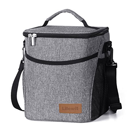 Lifewit Insulated Lunch Box Lunch Bag for Adults / Women / Men, Large Capacity Thermal Bento Bag for Office / School / Picnic, 9L, Grey