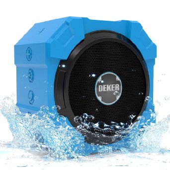 Waterproof Speaker, Deker Outdoor Portable Wireless Bluetooth Speaker,Dustproof & Shockproof Speaker uil-in Microphone with 5W HD Bass Speaker Driver for iPhone,iPad,Smart Phone - Blue