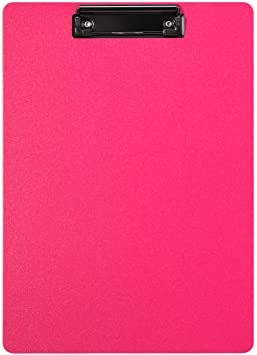 Deli Plastic Clipboard Letter Size Low Profile Clip, Clipboards for classrooms, Offices, Restaurants, Doctor Offices, Magenta