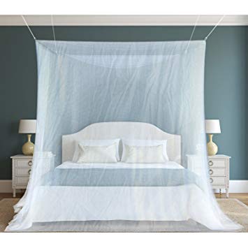 White Mosquito Net Bed Canopy Polyester Insect Protection Box Net Travel Double Bed Rectangula