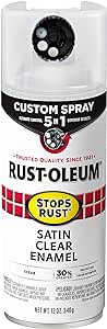 Rust-Oleum 376883 Stops Rust Custom Spray 5-in-1 Spray Paint, 12 oz, Satin Clear