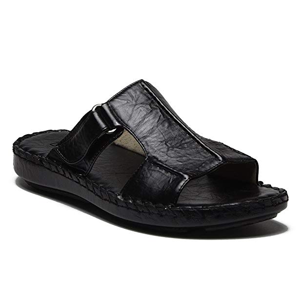 J'aime Aldo Majestic Men's 71201 Leather Lined Slip On Open Toe Slides Sandals