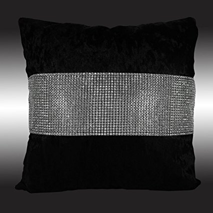 Shinny Bling Silver Black Thick Velvet Cushion Covers Throw Pillow Cases