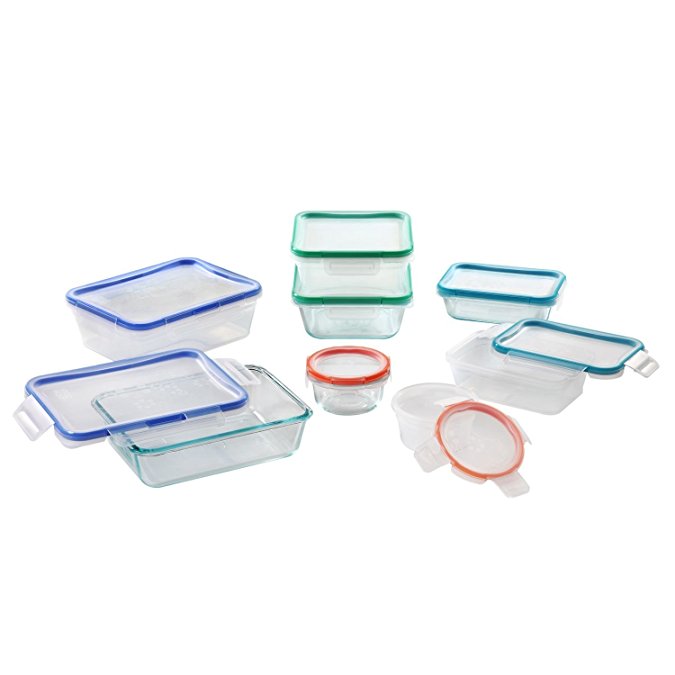 Snapware Glass & Plastic Storage Set, Multi-colored (16-Piece)