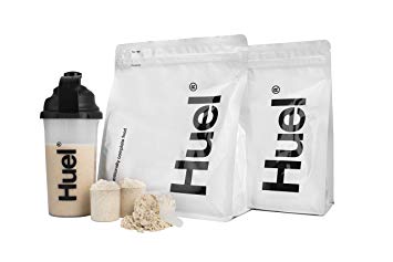 Huel Starter Kit - Includes 2 Pouches of Nutritionally Complete 100% Vegan Powdered Meal, Scoop, Shaker and Booklet (7.7lbs of Powder - 28 Meals) (Vanilla Gluten Free)