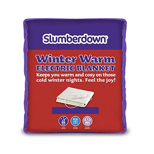 Slumberdown Winter Warm Electric Blanket, Cotton, White, King