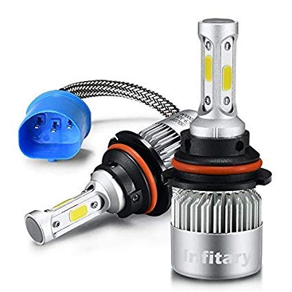 ALUNAR 9007 Hi/Lo LED Headlight Bulbs H4/H7 High Low Beam 12V Auto Headlamp Dual Beam Head Light Hi/Lo 72W 6500K 8000LM Extremely Super Bright COB Chips Infitary Replacement Lights All-in-one Conversion Kit for Car 1 Pair