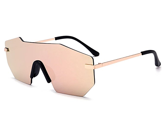 GAMT Futuristic Rimless Cool Sunglasses for Men Oversized Flat Top Sunglass