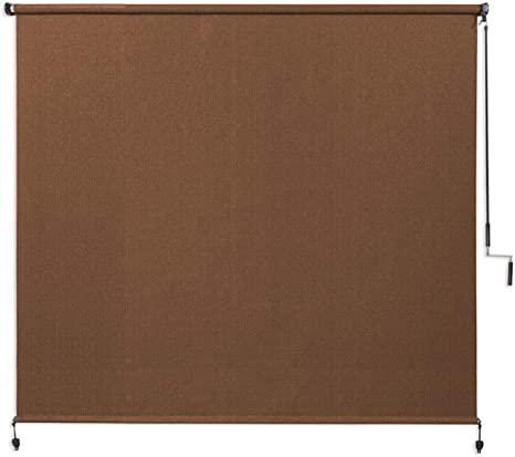 Coolaroo 448264 Cordless Outdoor Roller Shade with 90% UV Protection, Mocha