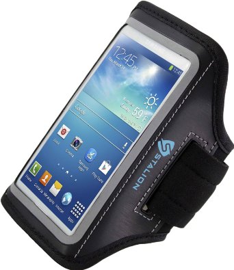 Galaxy S4 Armband : Stalion® Sports Running & Exercise Gym Sportband (Jet Black) Water Resistant   Sweat Proof   Key Holder