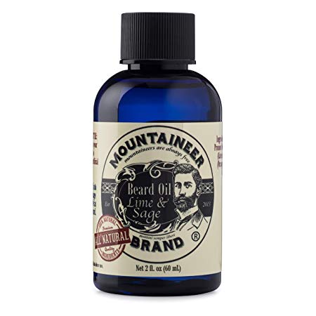 Beard Oil by Mountaineer Brand (2oz) | Premium 100% Natural Beard Conditioner (Lime & Sage)