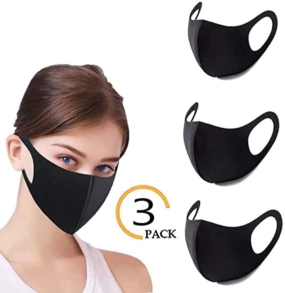 3 PCS Face Mouth Cover Face Buff Headwear Dust Anti-Pollution Anti-smog, Riding Dustproof Carbon Filters, Dustproof Mouth