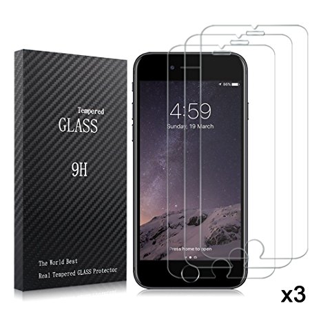 iPhone 6 Plus/6s Plus/7 Plus Screen Protector,Airsspu Tempered Glass 3D Touch Compatible,9H Hardness,Bubble Free (3Pack)