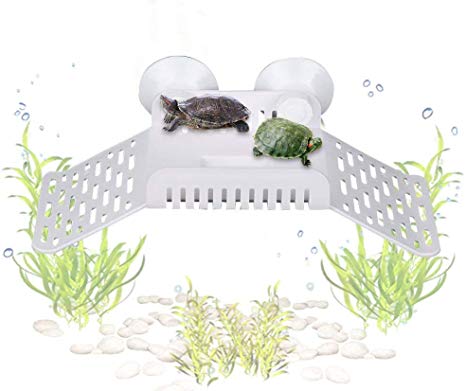 Multifunctional Amphibian Basking Floating Platform with Feed Bowl Cup for Turtle Reptile Lizard Tortoise Horned Frogs