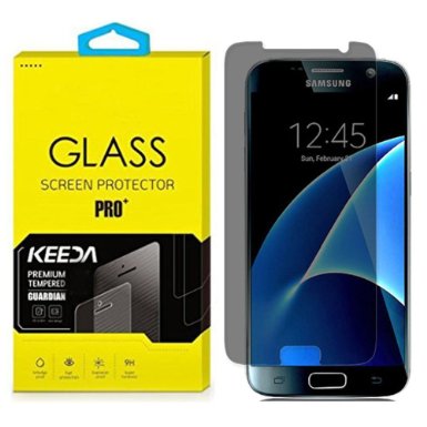 Galaxy S7 Privacy Screen ProtectorKEEDA Samsung Galaxy S7 Privacy Premium Tempered Glass Screen Protector Bubble-Free Scratch-resistant 9H Hardness with Lifetime Warranty