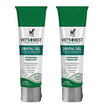 Vet's Best Enzymatic Dental Gel Toothpaste Dogs, USA Made (Toothpaste - 2 Pack)