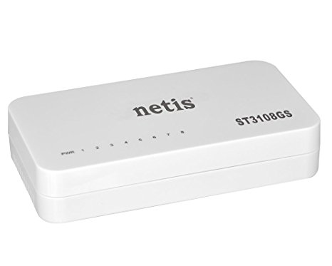 Netis ST3108GS 8 port Unmanaged Gigabit Desktop Switch, Energy Saver and Smart Plug & Play