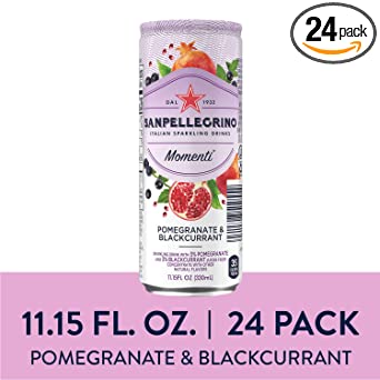Sanpellegrino Momenti Pomegranate & Blackcurrant Cans, 11.15 Fl Oz (24 Pack)