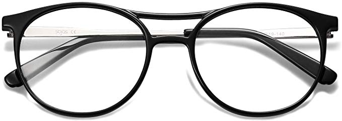 SOJOS Blue Light Blocking Glasses Women Eyeglass Frames TR90 Double Bridge SJ5043