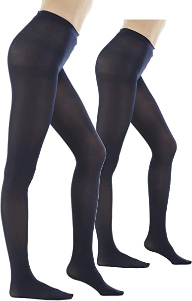 Women's 80Denier Semi Opaque Solid Color Footed Pantyhose Tights
